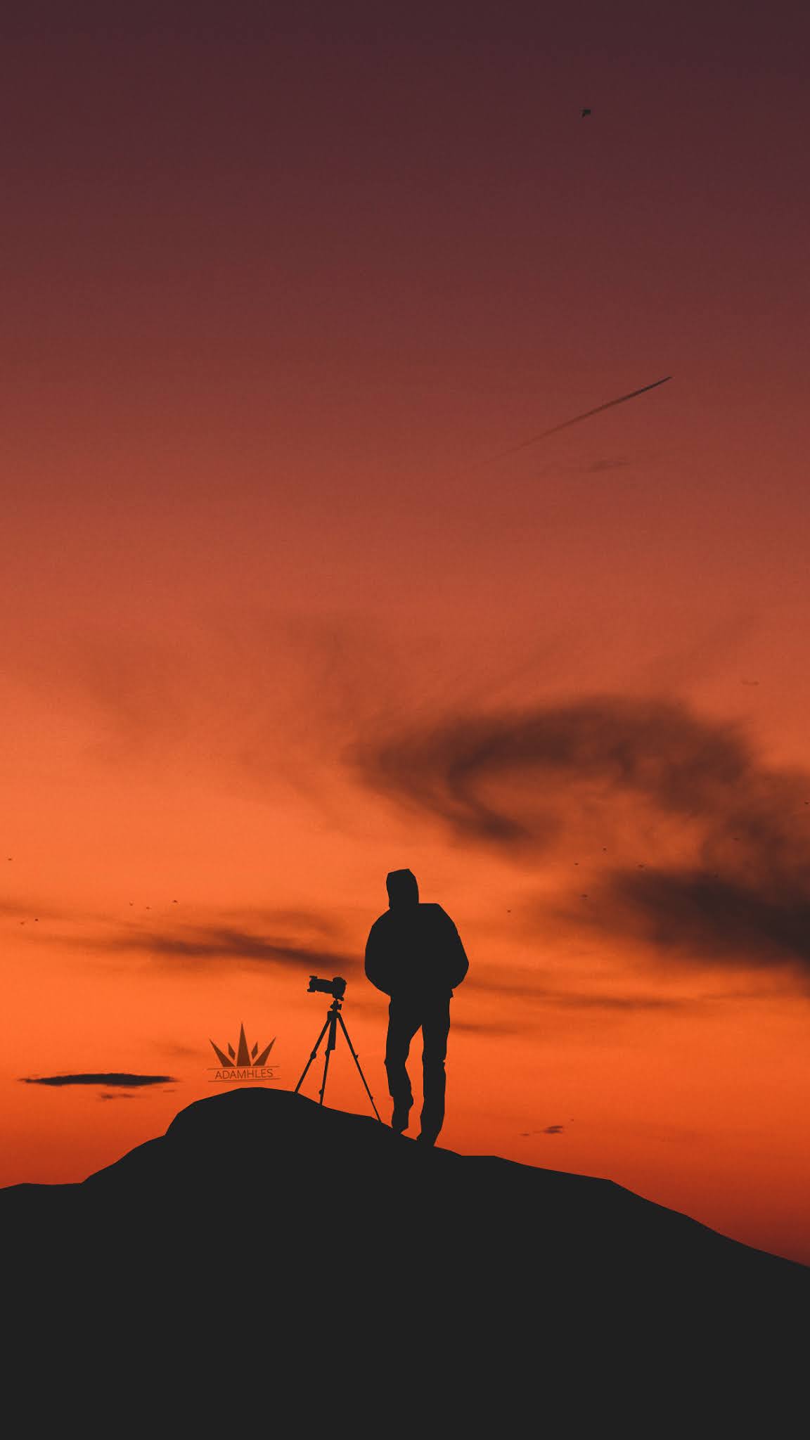 خلفية هاتف رائعة مصور في القمة اجمل خلفيات غروب الشمس Photographer Wallpaper