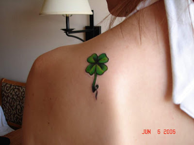 Great looking four leaf clover tattoo, very bright in color, great in design