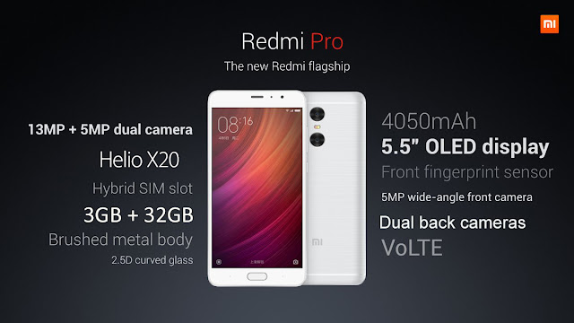 For those of you who want to immediately have a Smartphone Xiaomi Redmi Pro 32 GB 4G Phablet. Its Specifications are Android 6.0, 5.5 inch, 2.5D Arc Screen, Helio X20 Deca Core 1.39 GHz, 3GB RAM, Fingerprint Scanner 13.0MP Dual Rear Camera, Bluetooth 4.2. This is a good time to buy it. Because GearBest, as a global online store offer special coupons with a super cheap price. 