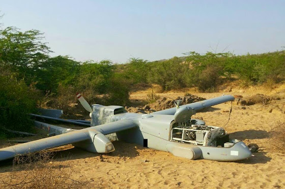 Crashed Heron UAV