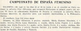 Recorte de El Ajedrez Español sobre el IV Campeonato de España de Ajedrez Femenino Valencia 1955