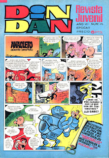 Anacleto, portada de Din Dan 2ª nº 173
