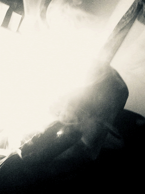 Oregonleatherboy black and white wearing leather hat blowing smoke hypnosmoke