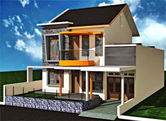 Contoh Desain  Rumah  2  Lantai  Minimalis Cantik  Terbaru 