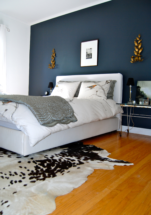 The Home of Bambou Bedroom  with Dark  Accent  Wall 