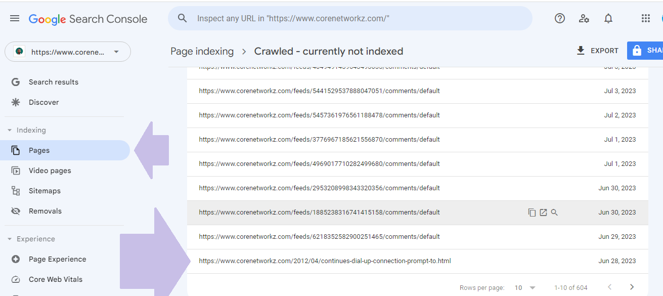 What does crawled but not indexed mean?