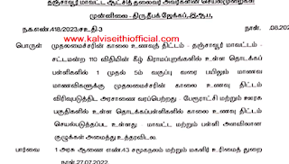 காலை உணவு திட்டம் - மாவட்ட மற்றும் பள்ளி அளவிலான குழுக்கள் அமைத்தல் - தெளிவுரை