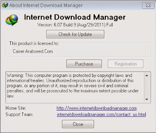 Picture showing Registered IDM 6.07 Build 9