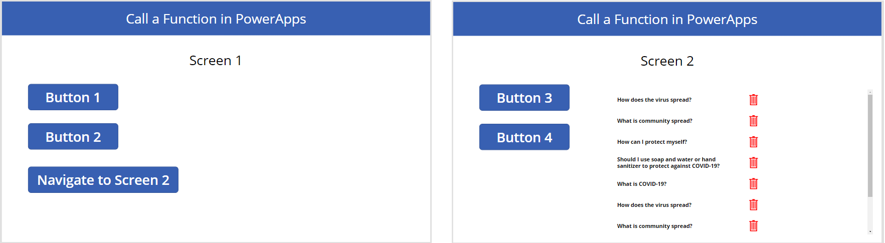 Screens in powerapps