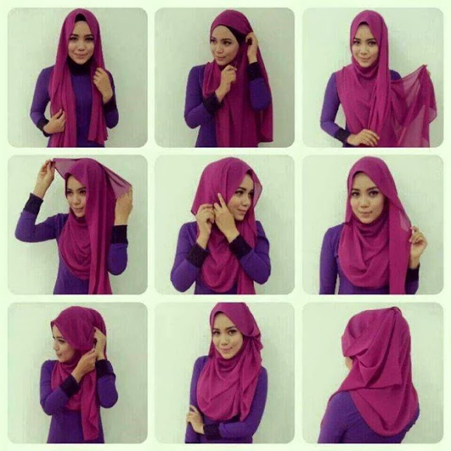 gambar tutorial hijab pashmina