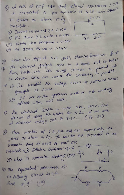 Class 10 ELECTRICITY AND HOUSEHOLD CIRCUIT IMPORTANT QUESTIONS  Ankit Sarawgi
