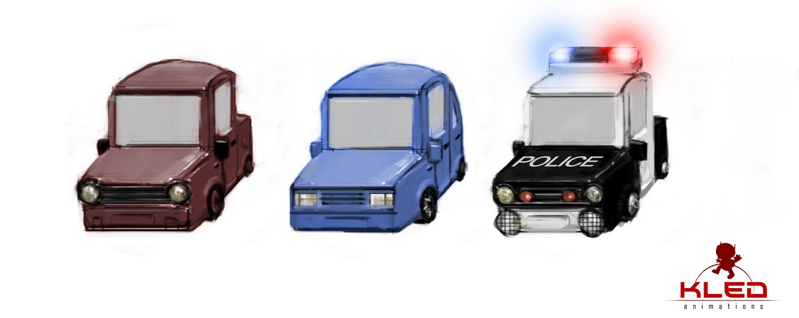  cars that will appear as props throughout the animation the car has