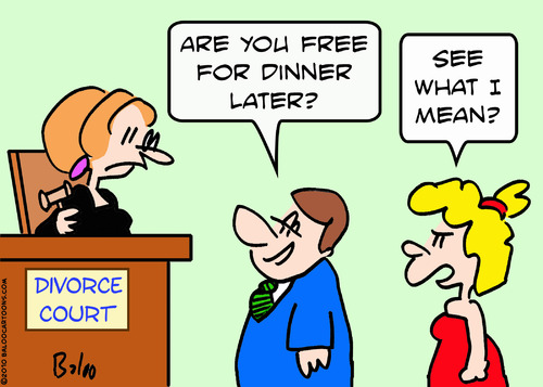 Divorce Court Law Joke Funny Cartoon Free for Dinner ...