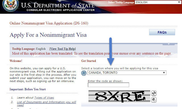 ds-160 non immigrant visa