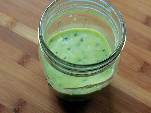 Green and almost goddess like.. (Creamy green garlic salad dressing)