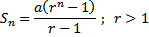 sum of geometric series with ratio>1