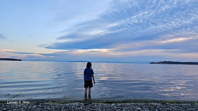 Boy exploring the beach