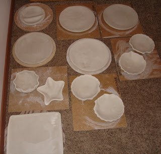  a few bowls and plates in drying