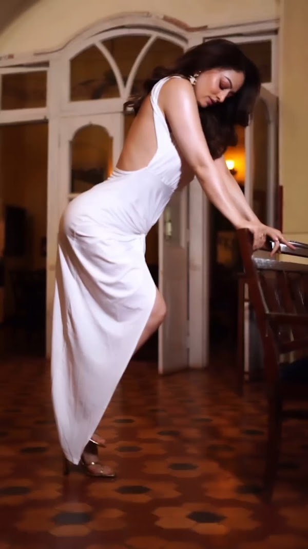 sandeepa dhar white backless dress