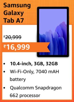 Samsung Galaxy Tab A7 (10.4 inch, RAM 3 GB, ROM 32 GB, Wi-Fi-only), Grey