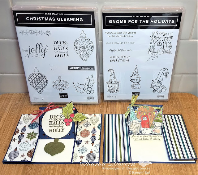 Christmas Cleaming, Gnome for the holidays, Fancy Fold, Easel Card, Christmas Cards, Rhapsody in craft, Heart of Christmas, Stampin' Up!, Creative Fold, #heartofchristmas2020, #loveitchopit