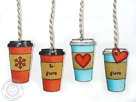 Sunny Studio Stamps: Mug Hugs Coffee Christmas Tags by Mendi Yoshikawa