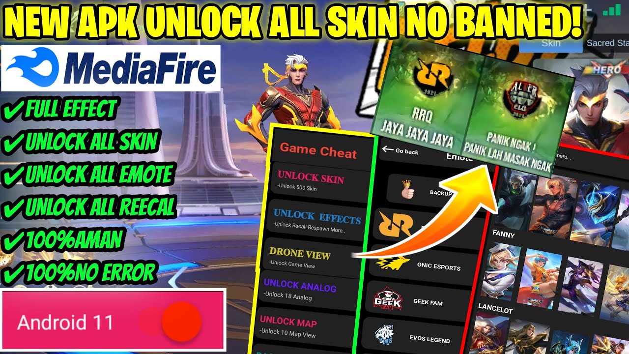 Unlock all skin MLBB unlock skin mobile legends,script skin mobile legend,aplikasi unlock skin