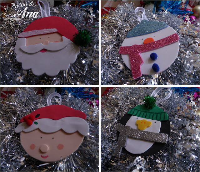 Adornos para el árbol de navidad con goma eva