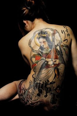 japanese geisha tattoo wallpaper-5