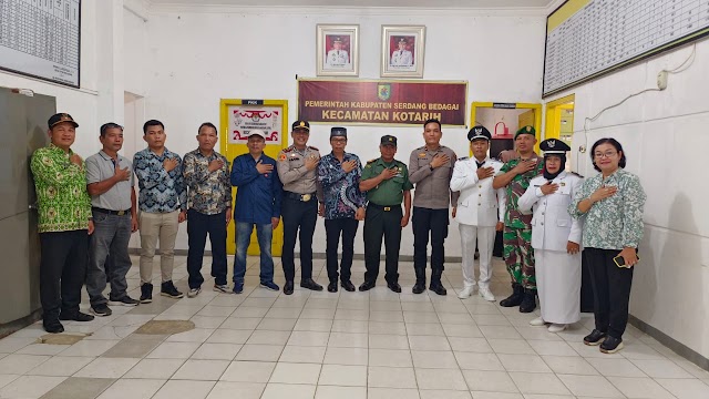Kapolsek Kotarih Jalin Sinergitas Bersama Forkopincam Kotarih Dan TNI-Polri Jelang Pemilu 2024