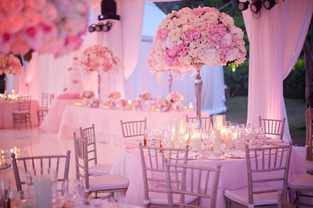 tall white roses wedding centerpieces