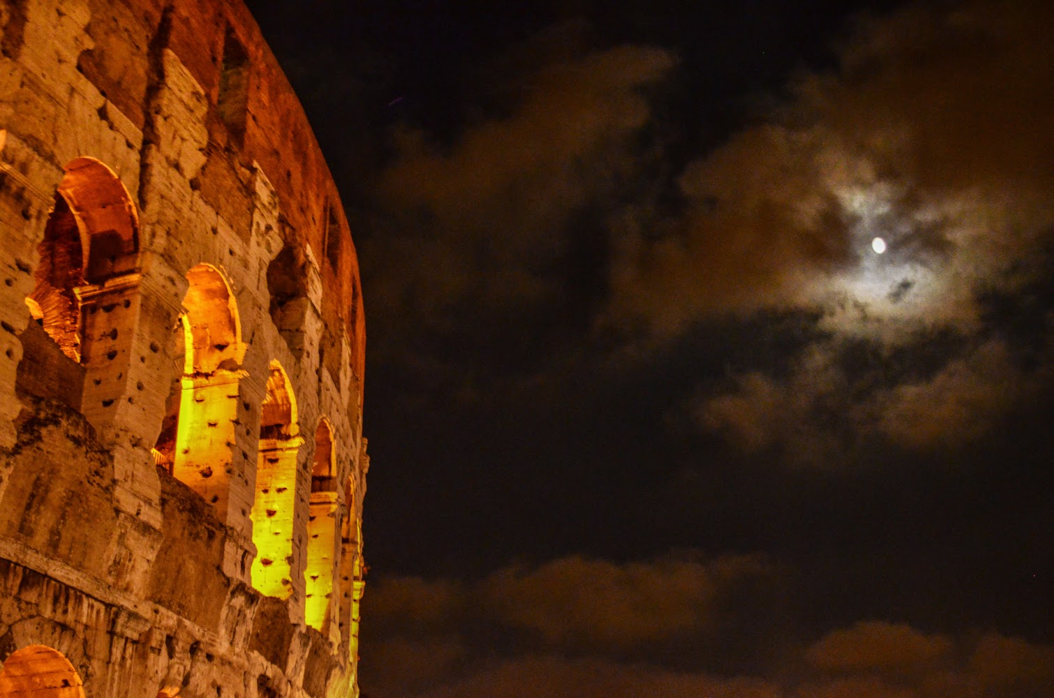 rzym, rome by night, roma, italy, koloseum, by night