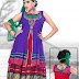 Anarkali Fancy Pishwas Frocks-Anarkali Double Shirt Style Frock New Latest Fashion Dress Designs 2013