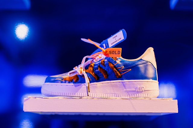 The limited-edition Edmond Looi x Tiger sneakers at the Tiger Den, at Pavilion Bukit Jalil