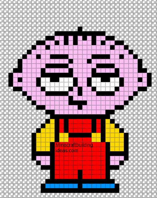 Minecraft Pixel Art Templates: Stewie Griffin