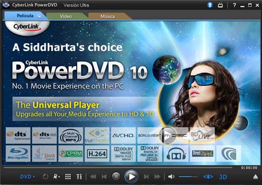 Cyberlink PowerDVD 10 Ultra 3D v10.0.1516.51 (Multilenguaje)