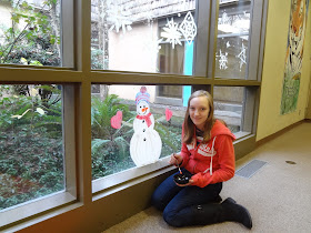 winter window painting with kids