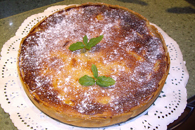 Quiche de requesón y peras