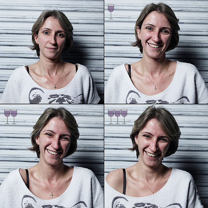 Portraits after 1, 2 & 3 glasses of wine