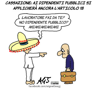 cassazione, articolo 18, art.18, dipendenti pubblici, PA, fornero, licenziamenti, vignetta, satira