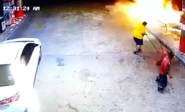 Hero prevents Fire disaster at Petrol station in Saudi Arabia