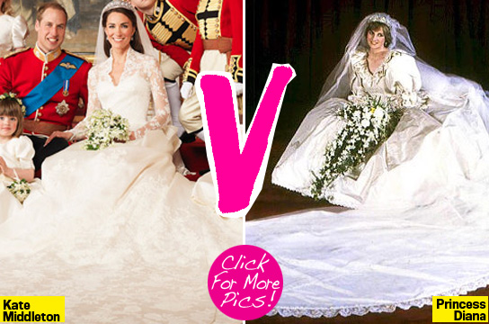 princess diana wedding dress pictures. Kate Middleton V. Princess