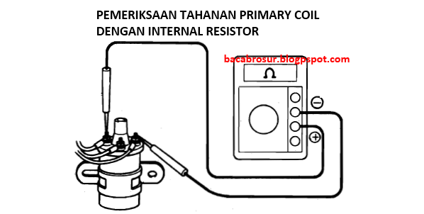 pemeriksaan tahanan primary coil tipe internal resistor