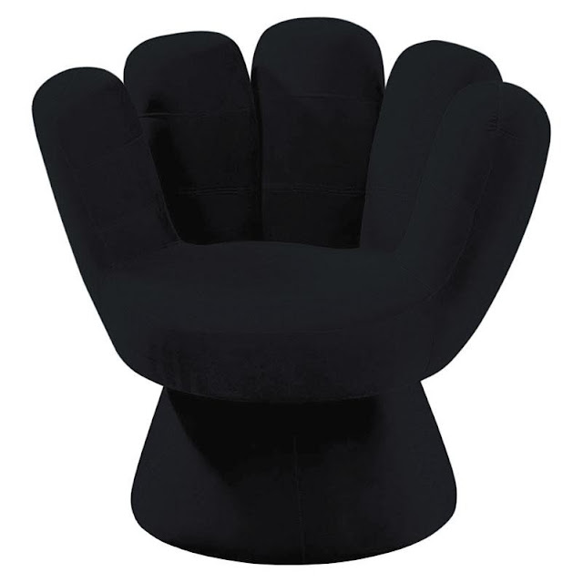 Детское кресло в виде перчатки черное