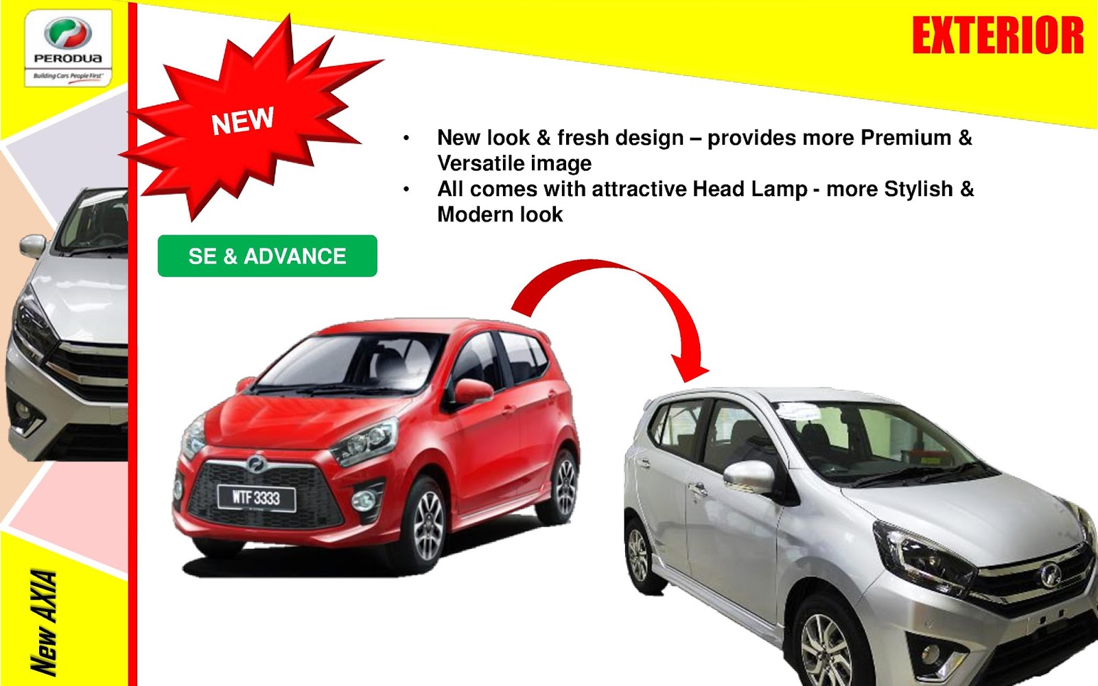 PERBEZAAN PERODUA AXIA LAMA DAN PERODUA AXIA BARU 2017 