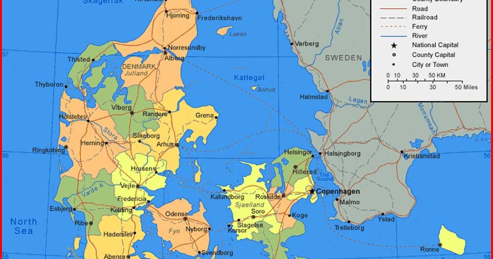  Peta  Wilayah Negara Denmark