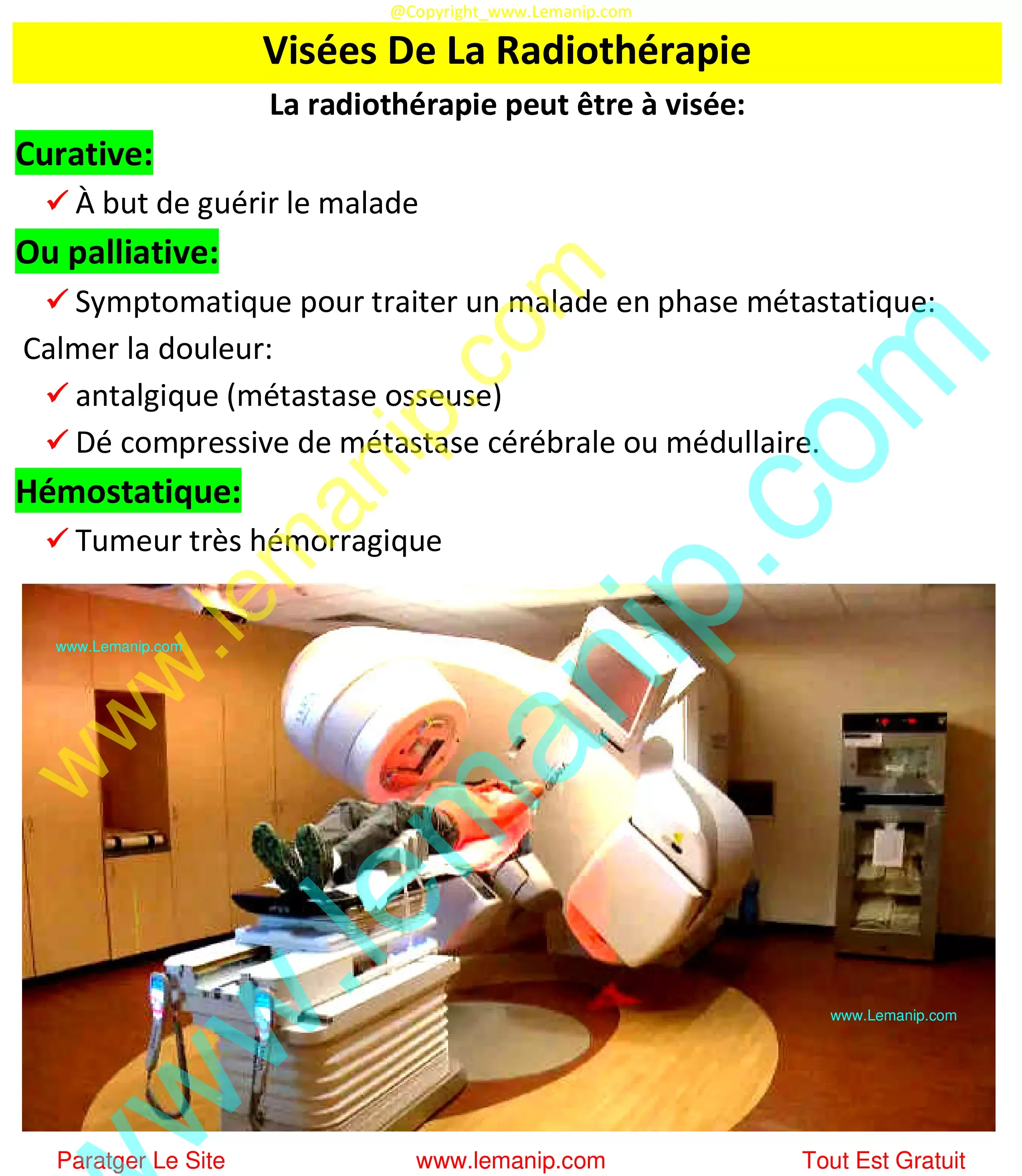 Visées De La Radiothérapie