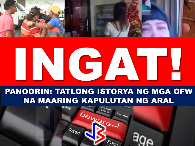 Being an Overseas Filipino Worker (OFW) is never an easy task. It is always accompanied with sacrifice and hardship. As if the OFWs does not have a choice, they will do it for the future of their family.  A facebook user by the name of  Rachel Sarao, posted a video of an OFW named Mae Valencia Yecla as she cries for help. The OFW, who is believed to be deployed in Saudi Arabia, is claiming to be suffering maltreatment. According to her, she has been forced to sleep in the bathroom and given only one meal per day by her employer.   The meal consists of few pieces of bread and cheese.   Feeling miserable and helpless, she asked the help of a friend, who also does not know how to help her. She posted her video on social media hoping that somebody will finally help her friend.  However, an unconfirmed comment on the facebook post claims that he talked to the Saudi based employer and it is not true that the OFW was being maltreated. In fact, according to him, the mobile phone and the internet connection she used was provided by her employer and the OFW was only suffering from homesickness.   Homesickness or maltreatment, OFW misery is real. And if you are not ready for it, do not wish to work abroad.   -----------    An OFW from Al Khobar, Saudi Arabia has been reunited with his family after  years of misery abroad, scavenging garbage bins for food. Ferdinand Acapulco, a construction worker in Al Khobar, was one of the distressed OFWs  from a company in Saudi Arabia who suffered loses leaving the employees without salary and stucked in the desert without any assurance of when and how they can get their compensation and finally go home. With the help of a local TV station in the Philippines, Mr. Acapulco is now with his family and was able to be home to celebrate Christmas.       -------   Another sad OFW story went viral on social media recently. It's about the OFW who was robbed by her boyfriend she found online. A facebook video post by Chasty Mangubat has almost 10 million  and the other with almost 3 million views as of this writing.  An OFW from Dubai who was so excited in meeting her boyfriend for the first time. In her mind, the much awaited moment is going to me a memorable one but later found out to be a horrible experience she will never forget in her entire life.  The OFW who has just arrived from Dubai, decided to spend an intimate time with her boyfriend in a hotel before going home and just like in a dream, she woke up and her boyfriend was nowhere to be found taking all her jewelries, cash and other valuables with him and all she can do is cry.     Trusting someone you hardly know can be perilous most of the time and sadly, some people must have to learn it the hard way.