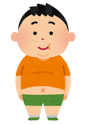 太った男の子のイラスト（肥満）