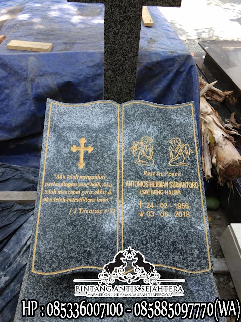 Terbaru ! Makam Kristen Model Perjamuan Kudus Dari Batu Granit